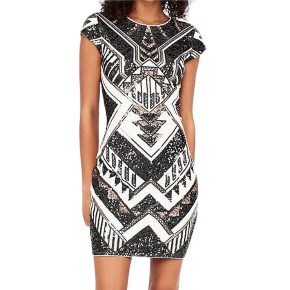 EXPRESS Sequin Bodycon Dress Size XS